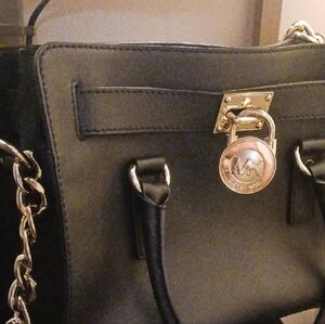 Michael Kors Black Leather Tote Bag